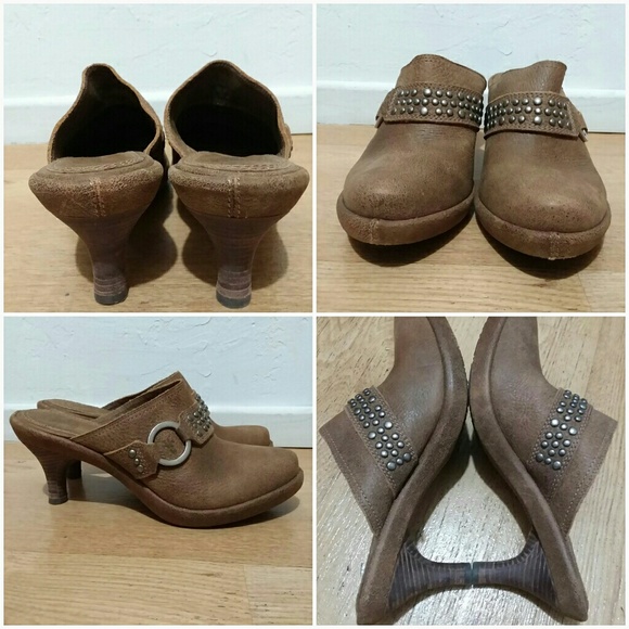 Frye boots leather clog with studs wooden heels western style: Box L01: - Picture 2 of 8